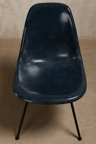 Charles and Ray Eames DSX Navy Blue side chair