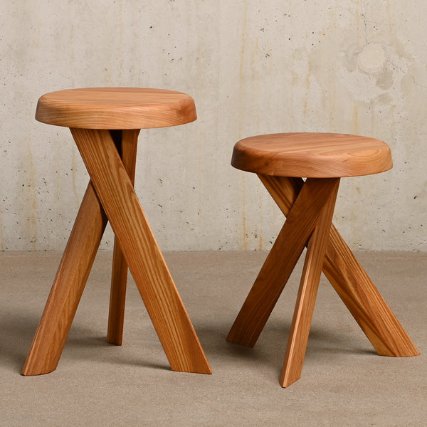 Pierre Chapo Stool S31B and S31A Solid Elmwood