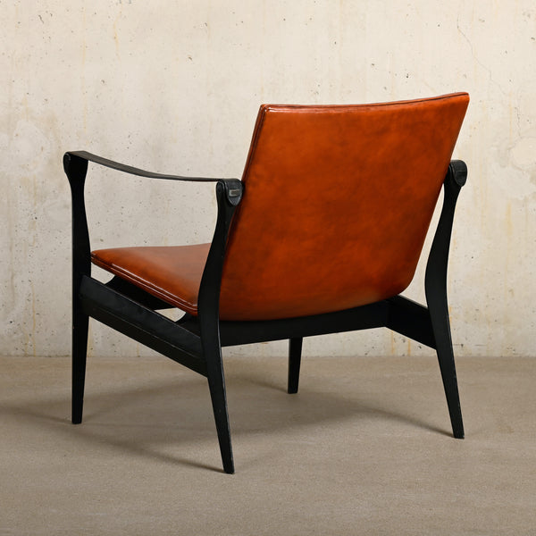 Karen & Ebbe Clemmensen Safari Chair in leather for Fritz Hansen, Denmark