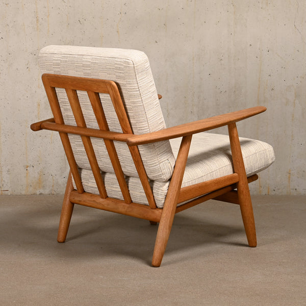 Hans J. Wegner GE240 Lounge Chair with Pierre Frey fabric