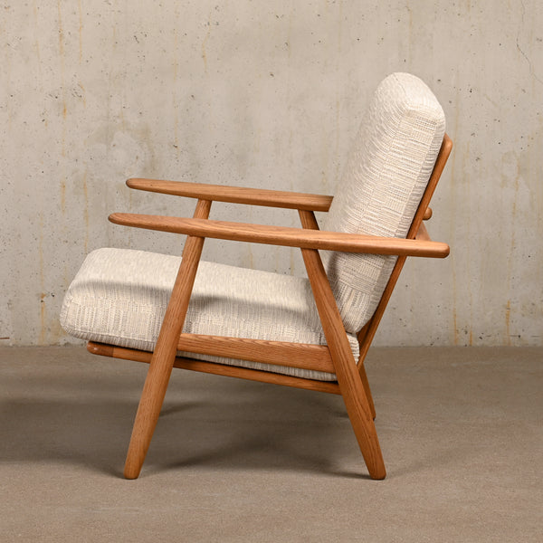 Hans J. Wegner GE240 Lounge Chair with Pierre Frey fabric