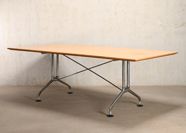 Antonio Citterio Spatio Table in Oak Veneer and Chrome Plated Steel for Vitra