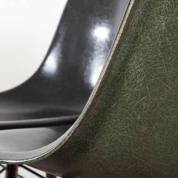 Vintage Charles and Ray Eames DSW dinging chairs Elephant Hide Grey, Black, Olive Green Dark, Seal Brown