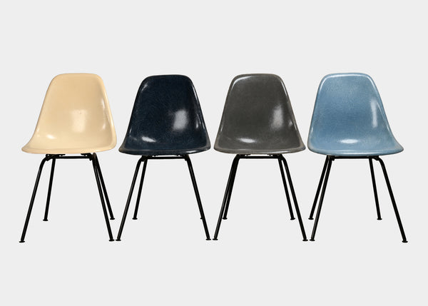 Charles and Ray Eames DSX multi color side chair set