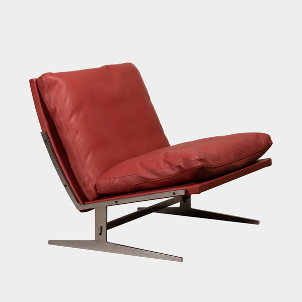 Jørgen Kastholm & Preben Fabricius  BO-561 Lounge Chair Ruby Red Leahter