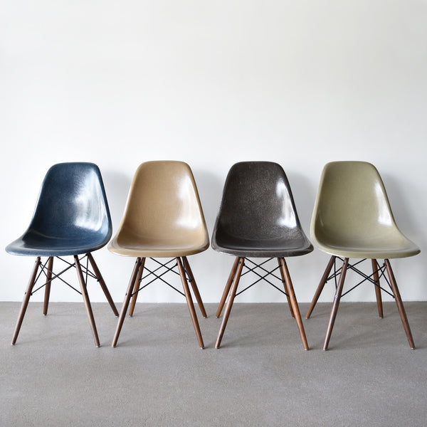 Eames DSW Charcoal, Navy Blue, Raw Umber, Tan Light