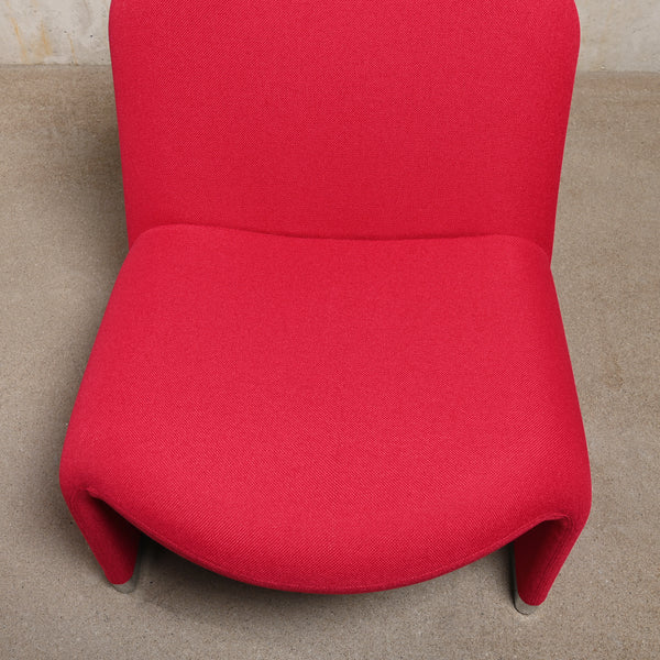 Giancarlo Piretti Alky Lounge Chair Red Fabric