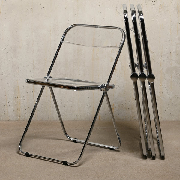 Giancarlo Piretti Plia Folding Chair Transparant Plexiglass