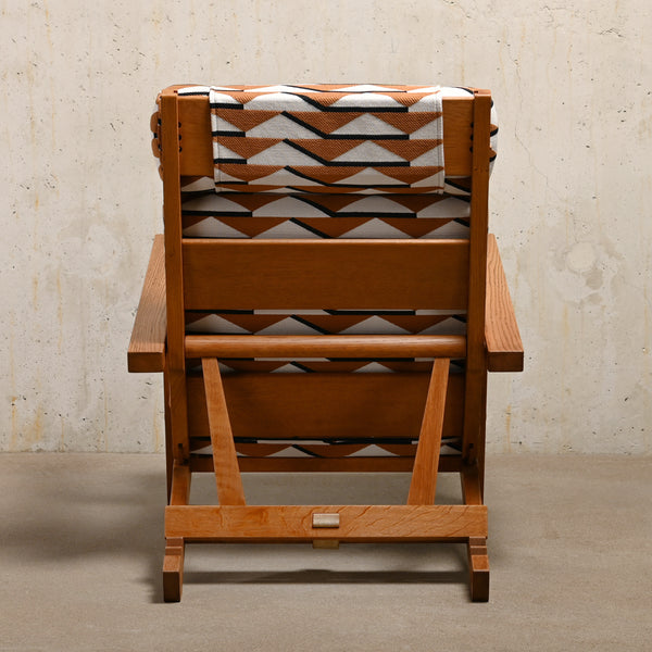 Hans J. Wegner Lounge Chair AP 72 in Oak and Pierre Frey fabric for AP Stolen